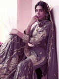 DESIGNER 3 PIECE STYLISH TOP, SHARARA AND DUPATTA WITH BEAUTIFUL EMBROIDERY SEQUENCE WORK