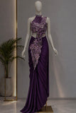 New Super Trending Embroidery Sequence work ready to wear saree with Embroidery Blouse
