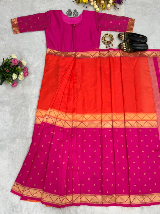 Beautiful Mysore Silk with Jacqaurd Demanded Dual tone Mysore Silk Saree Gown