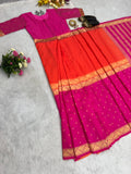 Beautiful Mysore Silk with Jacqaurd Demanded Dual tone Mysore Silk Saree Gown
