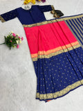 Beautiful Mysore Silk with Jacqaurd Demanded Dual tone Mysore Silk Saree Gown