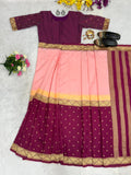 Beautiful Mysore Silk with Jacqaurd Demanded Dual tone Mysore Silk Saree Gown