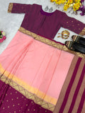 Beautiful Mysore Silk with Jacqaurd Demanded Dual tone Mysore Silk Saree Gown