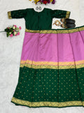 Beautiful Mysore Silk with Jacqaurd Demanded Dual tone Mysore Silk Saree Gown