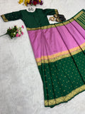 Beautiful Mysore Silk with Jacqaurd Demanded Dual tone Mysore Silk Saree Gown