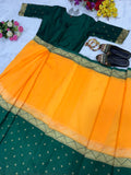 Beautiful Mysore Silk with Jacqaurd Demanded Dual tone Mysore Silk Saree Gown