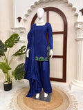 Latest Designer American Silk Top Farshi Plazo And Dupatta Set