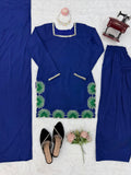 Latest Designer American Silk Top Farshi Plazo And Dupatta Set