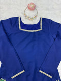Latest Designer American Silk Top Farshi Plazo And Dupatta Set