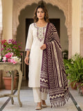Khadi Cotton with Beautiful Embroidery Stitched Salwar Kameez