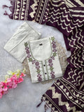 Khadi Cotton with Beautiful Embroidery Stitched Salwar Kameez