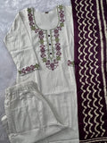Khadi Cotton with Beautiful Embroidery Stitched Salwar Kameez