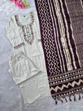 Khadi Cotton with Beautiful Embroidery Stitched Salwar Kameez