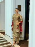 DESIGNER READY TO WEAR COLLECTION 3 PIECE FANCY KURTI WITH BEAUTIFUL BOTTOM AND DUPATTA