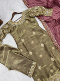 DESIGNER READY TO WEAR COLLECTION 3 PIECE FANCY KURTI WITH BEAUTIFUL BOTTOM AND DUPATTA