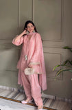 Latest Designer Heavy Gimmy Silk Party Wear Top With Farshi Salwar