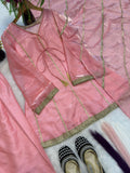 New Designer Party Wear Look Heavy Gimmy Silk With Readymade Fancy Lace Work top with farshi salwar