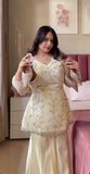 Latest Designer Heavy Crunchy Georgette Silk Top  Sharara Plazzo And Dupatta