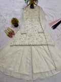 Latest Designer Heavy Crunchy Georgette Silk Top  Sharara Plazzo And Dupatta