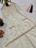 Latest Designer Heavy Crunchy Georgette Silk Top  Sharara Plazzo And Dupatta