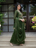 New Designer Party Wear Top  Plazzo And Dupatta With Heavy Crunchy Silk Material