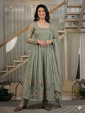 Designer Party Wear Anarkali Suit With Heavy Crunchy Silk Material