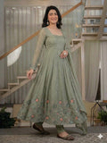 Designer Party Wear Anarkali Suit With Heavy Crunchy Silk Material