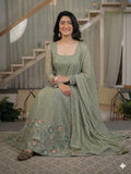 Designer Party Wear Anarkali Suit With Heavy Crunchy Silk Material
