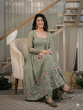 Designer Party Wear Anarkali Suit With Heavy Crunchy Silk Material
