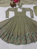 Designer Party Wear Anarkali Suit With Heavy Crunchy Silk Material