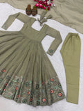 Designer Party Wear Anarkali Suit With Heavy Crunchy Silk Material