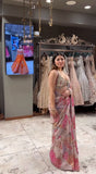 Designer Premium Tabby Silk With Beautiful Print And Beautiful Sequins Work With Beautiful Real Mirror Work