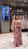 Designer Premium Tabby Silk With Beautiful Print And Beautiful Sequins Work With Beautiful Real Mirror Work