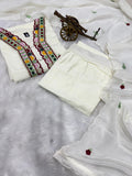 Beautiful Chinon Stitched Salwar Kameez with Embroidery work