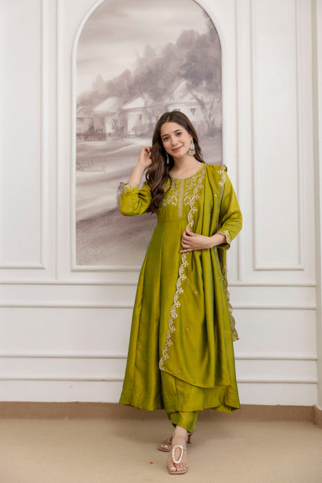 VICHITRA SILK WITH BEAUTIFUL EMBROIDERY WORK SALWAR KAMEEZ