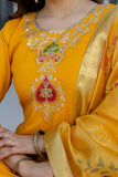 Beautiful Chanderi with Embroidery work Salwar Kameez