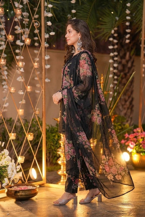 Faux Georgette with Embroidered Chinon Beautiful Salwar Kameez