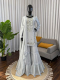 Latest Designer Faux Georgette Sharara Set With Sequnce Work