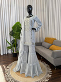 Latest Designer Faux Georgette Sharara Set With Sequnce Work