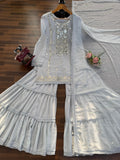 Latest Designer Faux Georgette Sharara Set With Sequnce Work