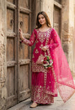 Latest Designer Trending Orgenza Twine Net Top Sarara And Dupatta Set