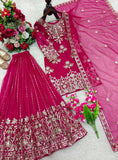 Latest Designer Trending Orgenza Twine Net Top Sarara And Dupatta Set