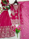 Latest Designer Trending Orgenza Twine Net Top Sarara And Dupatta Set