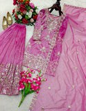 Latest Designer Trending Orgenza Twine Net Top Sarara And Dupatta Set