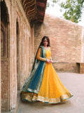 Soft Net with Thread with Sequence with Gota patti Lace Work Beautiful Set