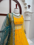 Soft Net with Thread with Sequence with Gota patti Lace Work Beautiful Set