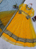 Soft Net with Thread with Sequence with Gota patti Lace Work Beautiful Set
