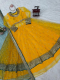 Soft Net with Thread with Sequence with Gota patti Lace Work Beautiful Set