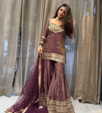 New Designer Party Wear & Festival Look Pure Printed Chinon Silk Top-Blouse & Palazzo With Dupatta set