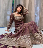 New Designer Party Wear & Festival Look Pure Printed Chinon Silk Top-Blouse & Palazzo With Dupatta set